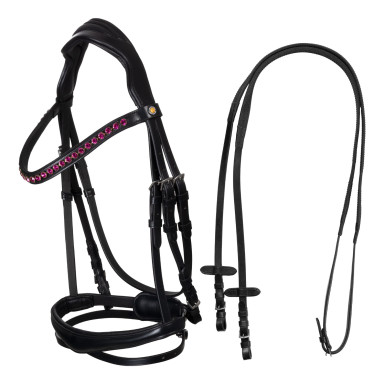 Frau Englezesc Anatomic Cu Fruntar Cu Strasuri Fuchsia Equestro 